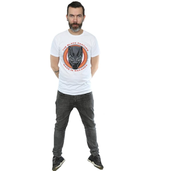 Marvel Herr Svart Panter Tillverkad i Wakanda Röd T-shirt M Vit White M