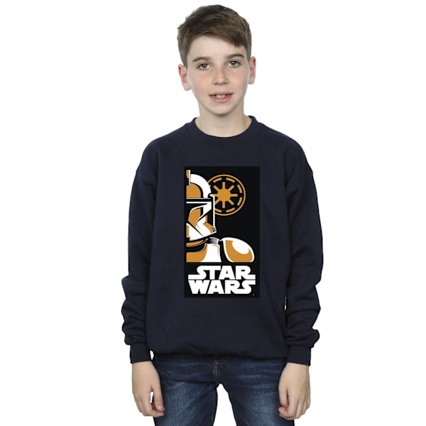 Star Wars Stormtrooper Art Poster Sweatshirt för pojkar 7-8 år Marinblå Navy Blue 7-8 Years