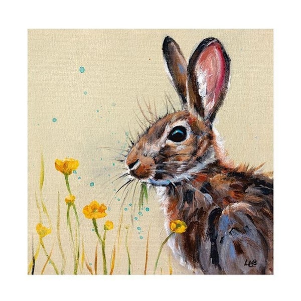 Louise Brown Buttercup Bunny Print 60cm x 60cm Kräm/Brun Cream/Brown 60cm x 60cm