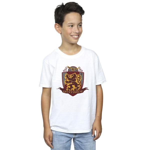 Harry Potter Boys Gryffindor Bröstmärke T-shirt 7-8 år Vit White 7-8 Years