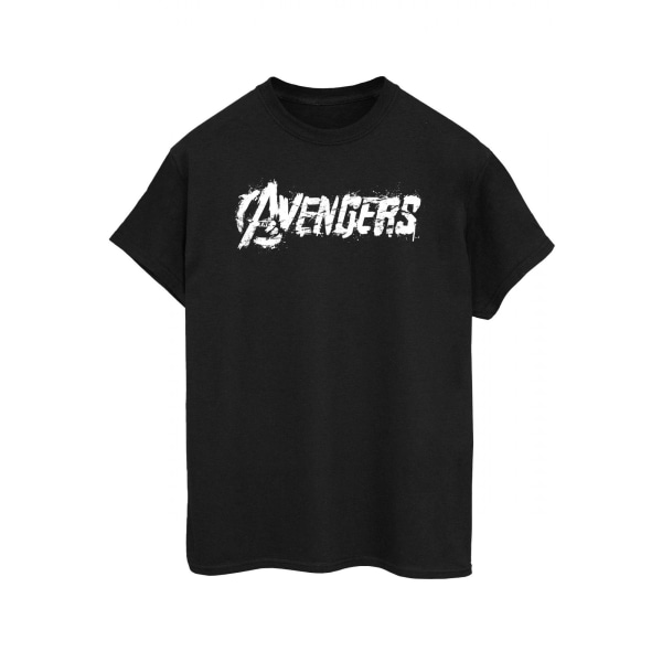 Marvel Avengers T-shirt för pojkvän med logotyp för kvinnor/damer Black/White XL