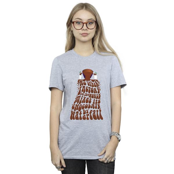 Willy Wonka Dam/Damer Choklad Vattenfall Bomull Boyfriend Sports Grey 5XL