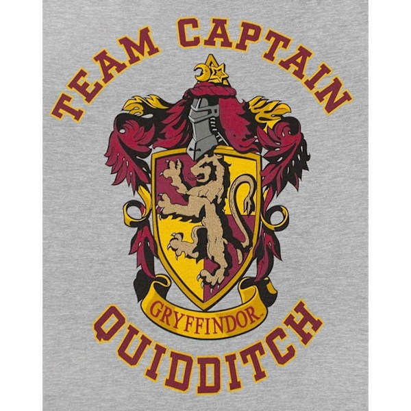 Harry Potter Officiell T-shirt för flickor Gryffindor Quidditch Team Captain Grey/Maroon 5-6 Years