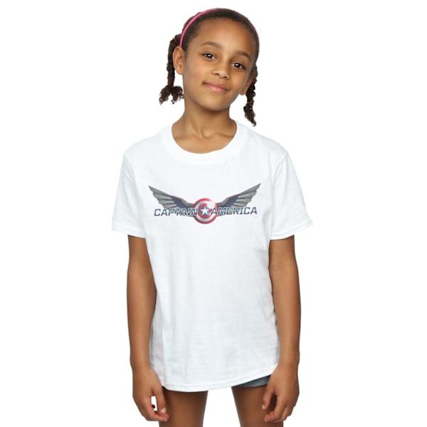 Marvel Girls Falcon And The Winter Soldier Captain America Logo White 5-6 Years