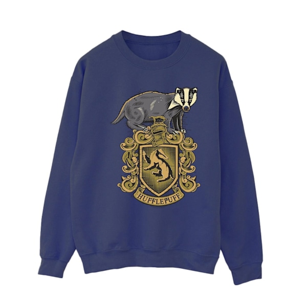 Harry Potter Dam/Kvinnor Hufflepuff Sketch Crest Sweatshirt M Navy Blue M