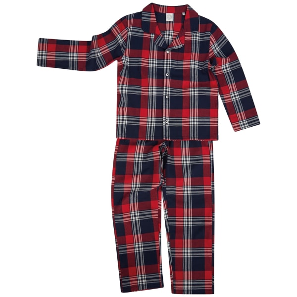 SF Minni Barn/Barn Tartan Pyjamas Set 11-12 år Röd/Navy Red/Navy 11-12 Years