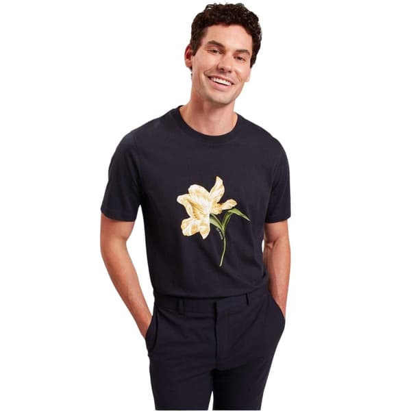 Ted Baker Herr Blom Rundhalsad Normal T-shirt L Marinblå Navy L