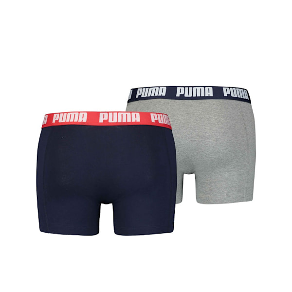 Puma Basic Boxer Shorts (2-pack) L Grå/Marinblå Grey/Navy L