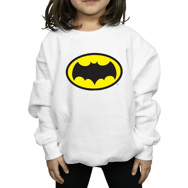 DC Comics Flickor Batman TV-serie Logotyp Tröja 5-6 År Vit White 5-6 Years