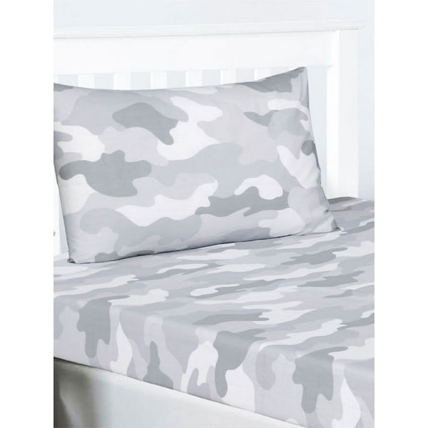 Bedding & Beyond Camouflage Fitted Bed Sheet Set Double White/G White/Grey Double