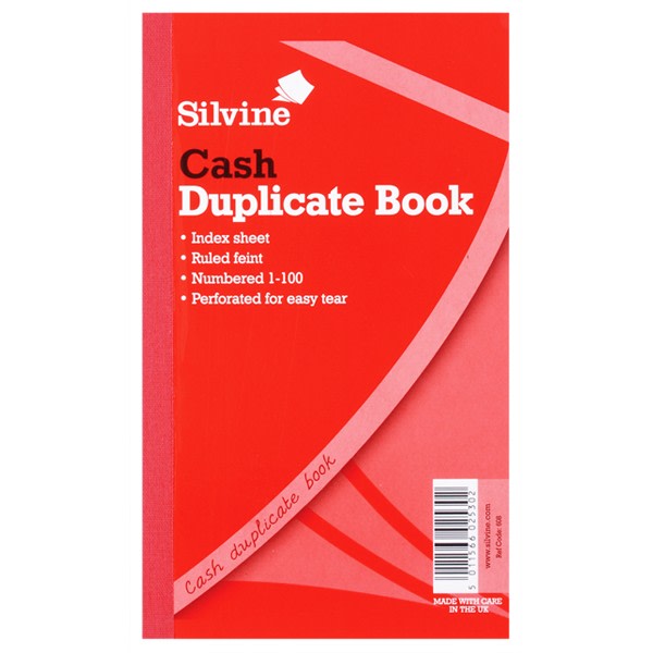 Silvine Feint Duplicate 200 Sheets Cash Book (Pack of 6) One Si White One Size