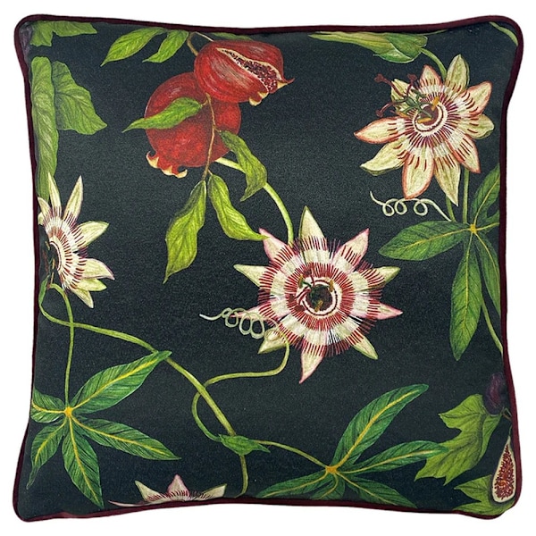 Paoletti Figaro Blommig Kuddfodral 43cm x 43cm Grön Green 43cm x 43cm