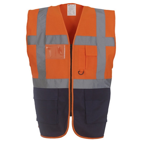 Yoko Hi-Vis Premium Executive/Manager Väst / Jacka 3XL Hi Hi Vis Yellow/Navy 3XL