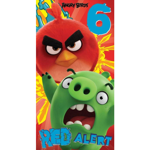 Angry Birds 6:e födelsedagskort En one size mångfärgad Multicoloured One Size