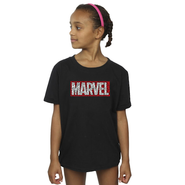 Marvel Girls Comics Hearts Logo Bomull T-shirt 3-4 år Svart Black 3-4 Years