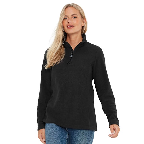 TOG24 Dam/Kvinna Revive Kvart Zip Fleece Topp 10 UK Svart Black 10 UK