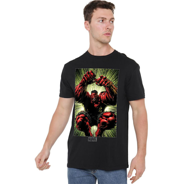Marvel Herr Röd Hulk Attack T-Shirt L Svart Black L