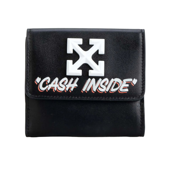 Off White Cash Inside Jitney Fransk Läderplånbok One Size Bla Black One Size