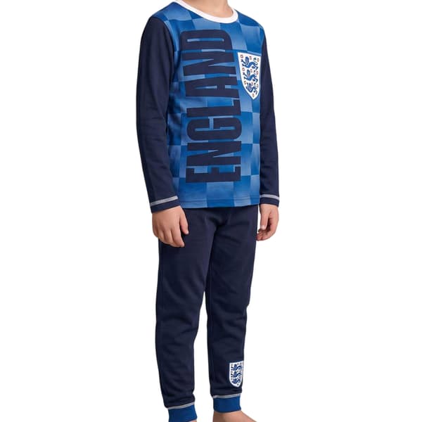 England FA Pojkar Märke Bomull Långt Pyjamasset 11-12 År Blå Blue 11-12 Years