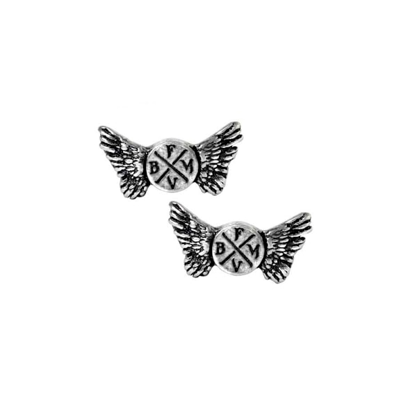 Bullet For My Valentine Wings Stud Earrings One Size Silver/Bla Silver/Black One Size