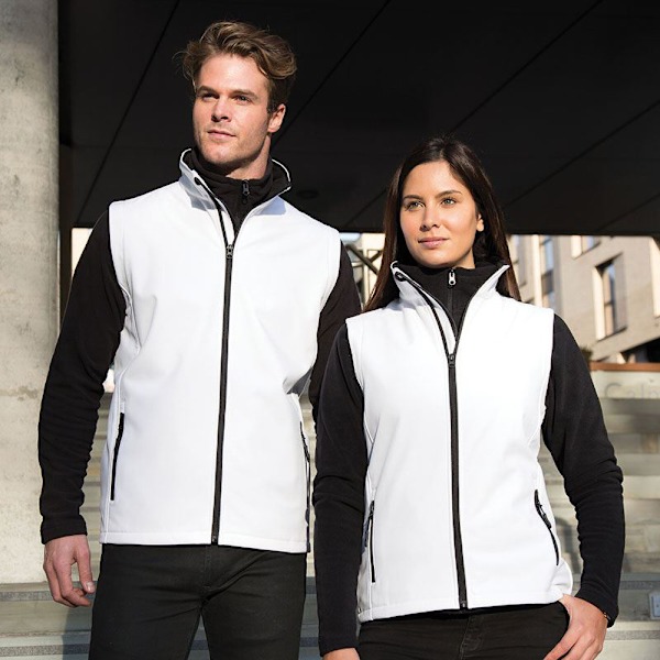 Result Core Dam/Damer Tryckbar Softshell Väst 2XL Vit White / Black 2XL