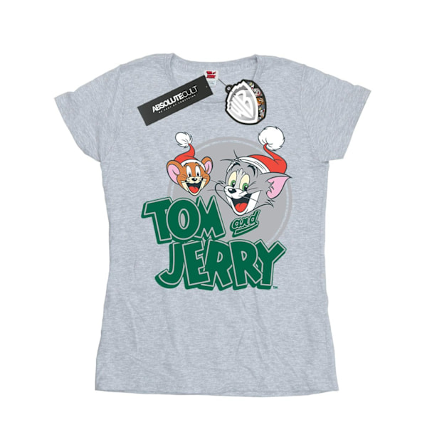 Tom och Jerry Dam/Dam Julhälsningar Bomull T-shirt Sports Grey XXL