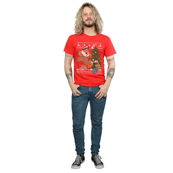 The Flintstones Herr Jul Fair Isle T-Shirt M Röd Red M