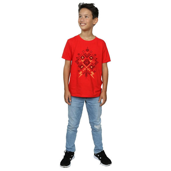 Harry Potter Pojkar Jul Fair Isle T-shirt 7-8 år Röd Red 7-8 Years