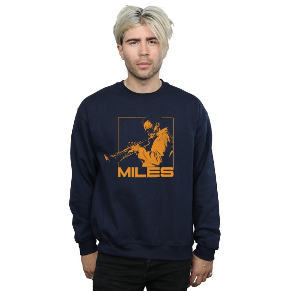 Miles Davis Mens Orange Square Sweatshirt 3XL Marinblå Navy Blue 3XL