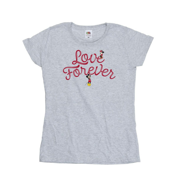 Disney Mickey Mouse för damer/damer Love Forever Cotton T-shirt M Sports Grey M