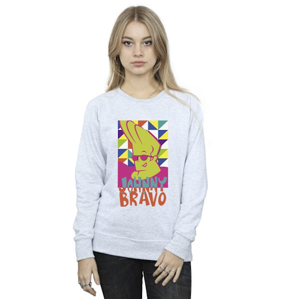 Johnny Bravo Dam/Kvinnor Multi Triangles Pop Art Sweatshirt X Sports Grey XXL