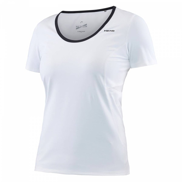 Head Dam/Dam Performance T-shirt med rund hals L Vit White L