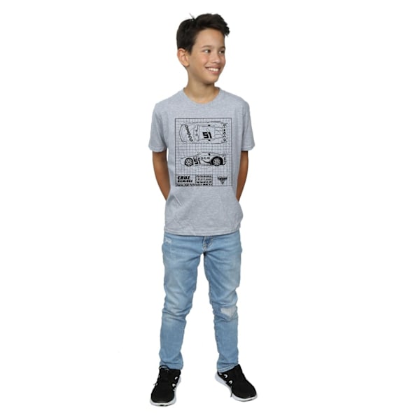 Disney Cars Cruz Ramirez Blueprint T-shirt 7-8 år Sport Sports Grey 7-8 Years