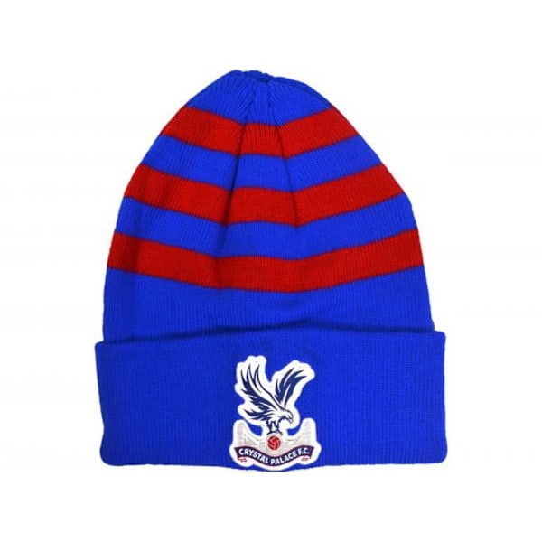 Crystal Palace FC Randig Stickad Uppvikt Mössa One Size Royal Royal Blue/Red One Size