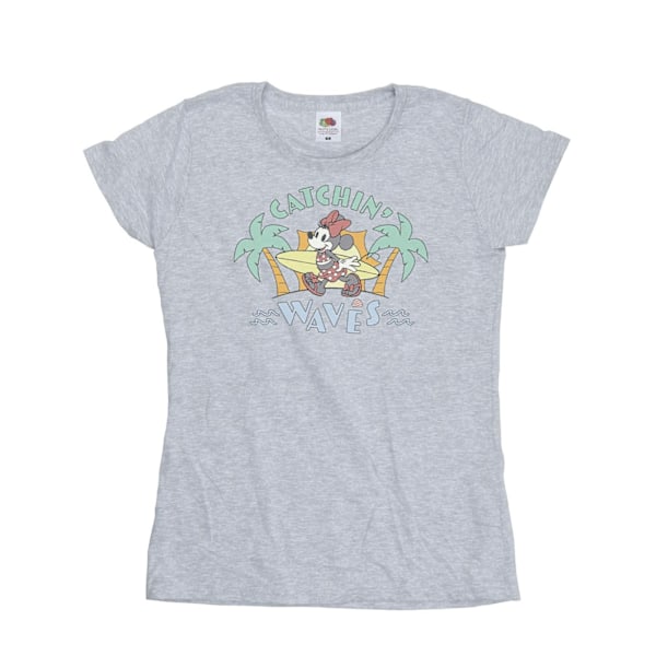 Disney Dam/Kvinnor Minnie Mouse Catchin Waves Bomull T-shirt Sports Grey L