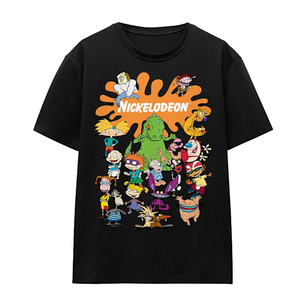 Nickelodeon Unisex Vuxen Splat Group T-Shirt XXL Svart Black XXL