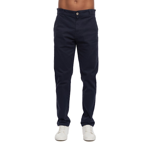 Crosshatch Roysden Chinos för män 34L Marinblå Navy 34L