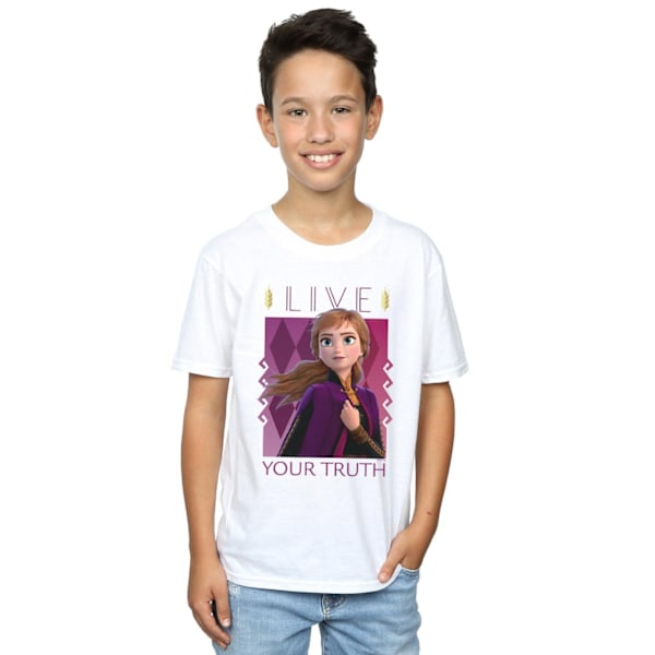 Disney Boys Frozen 2 Anna Live Your Truth T-shirt 7-8 år Vit White 7-8 Years