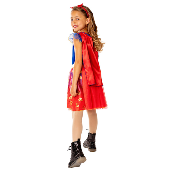 Supergirl Girls Deluxe Kostym 5-6 År Blå/Röd Blue/Red 5-6 Years