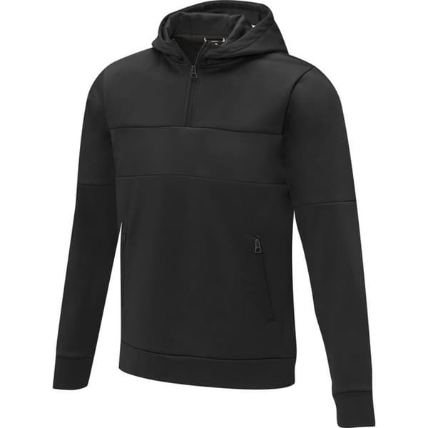 Elevate Life Mens Sayan Halv Zip Hoodie L Solid Black Solid Black L