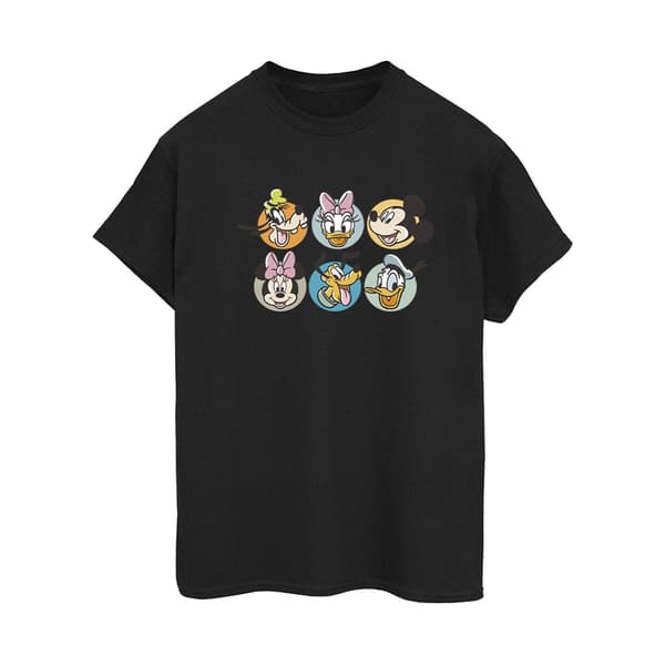 Disney Dam/Dam Mickey Mouse Och Vänner Ansikten Bomull Boyf Black XL