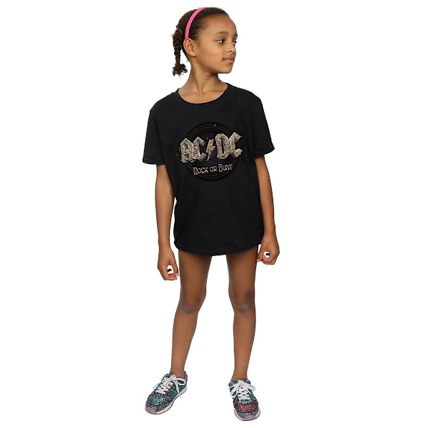 AC/DC Girls Rock Or Bust Bomull T-shirt 5-6 år Svart Black 5-6 Years