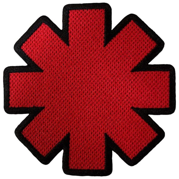 Red Hot Chilli Peppers Utskuren Vävd Asterisk Stryk På Patch En Red/Black One Size