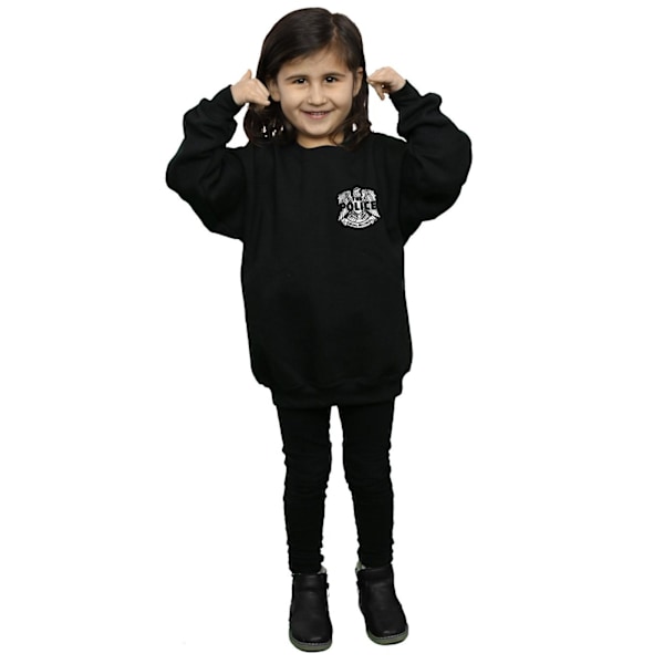 The Police Girls Illegal Records Eagle Chest Sweatshirt 5-6 år Black 5-6 Years