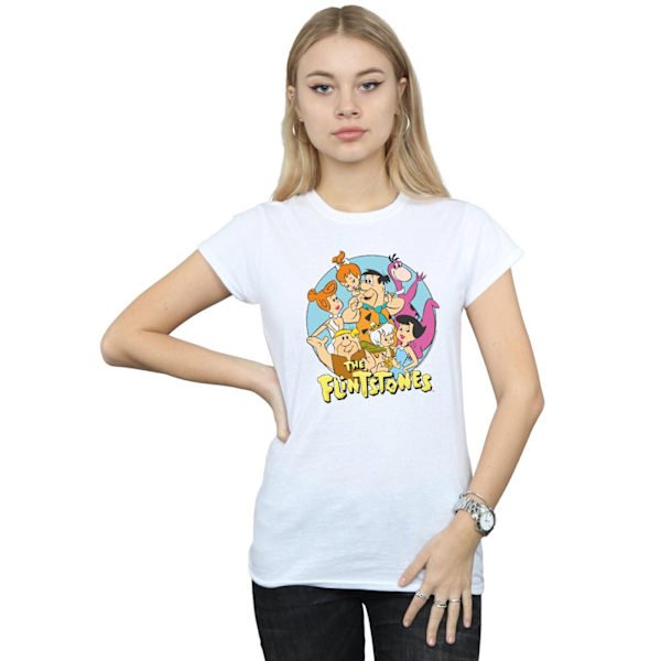 The Flintstones Dam/Kvinnor Grupp Cirkel Bomull T-Shirt L Vit White L