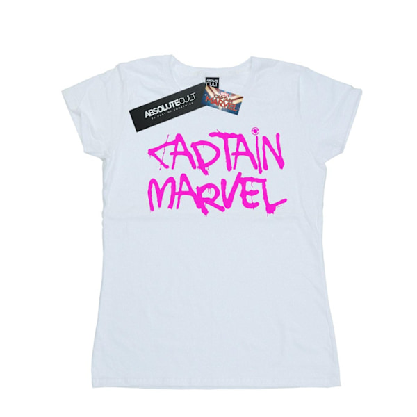 Marvel Womens/Ladies Captain Marvel Spray Text Bomull T-Shirt M White M