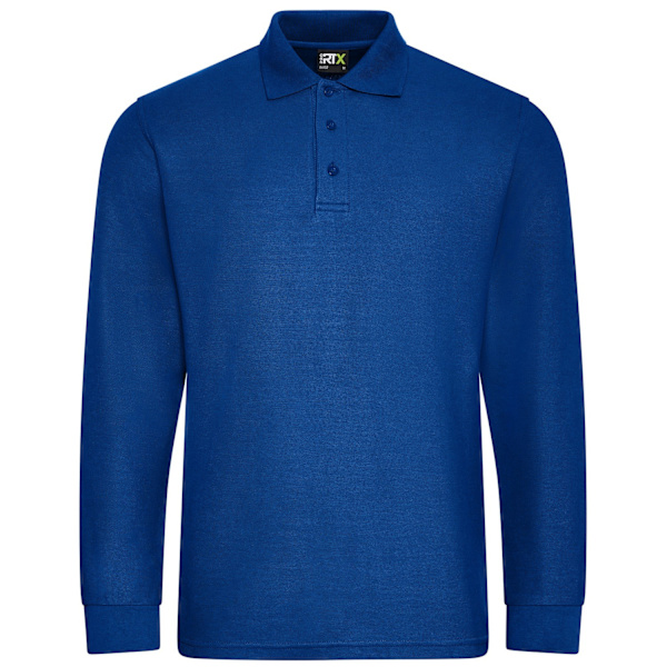 PRO RTX Herr Pro Pique Långärmad Poloskjorta XL Royal Blue Royal Blue XL