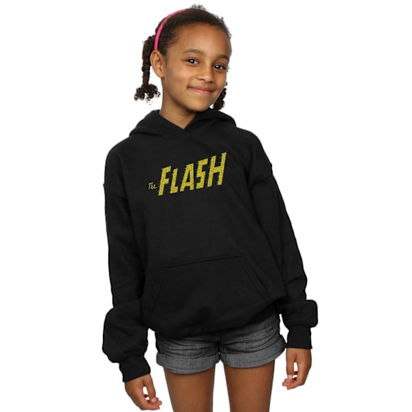 DC Comics Girls Flash Crackle Logo Hoodie 9-11 år Svart Black 9-11 Years