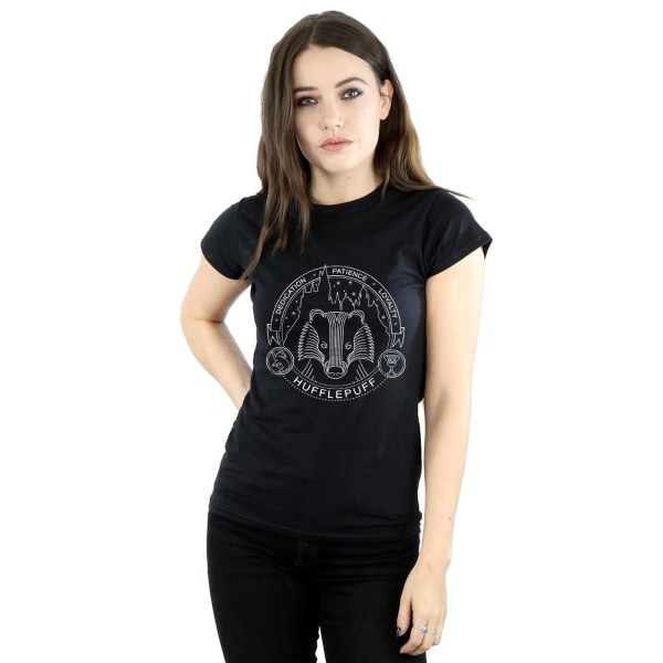 Harry Potter Dam/Dam Hufflepuff bomull T-shirt XL Svart Black XL