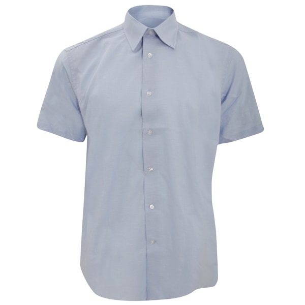 Russell Collection Herr Kortärmad Easy Care Skräddarsydd Oxford Oxford Blue 17.5inch